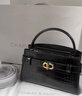 CHARLES&KEITH鳄鱼纹凯莉包手提斜挎婚包包女包生日母亲节礼物CK2-50270880-1 Black黑色 S 实拍图