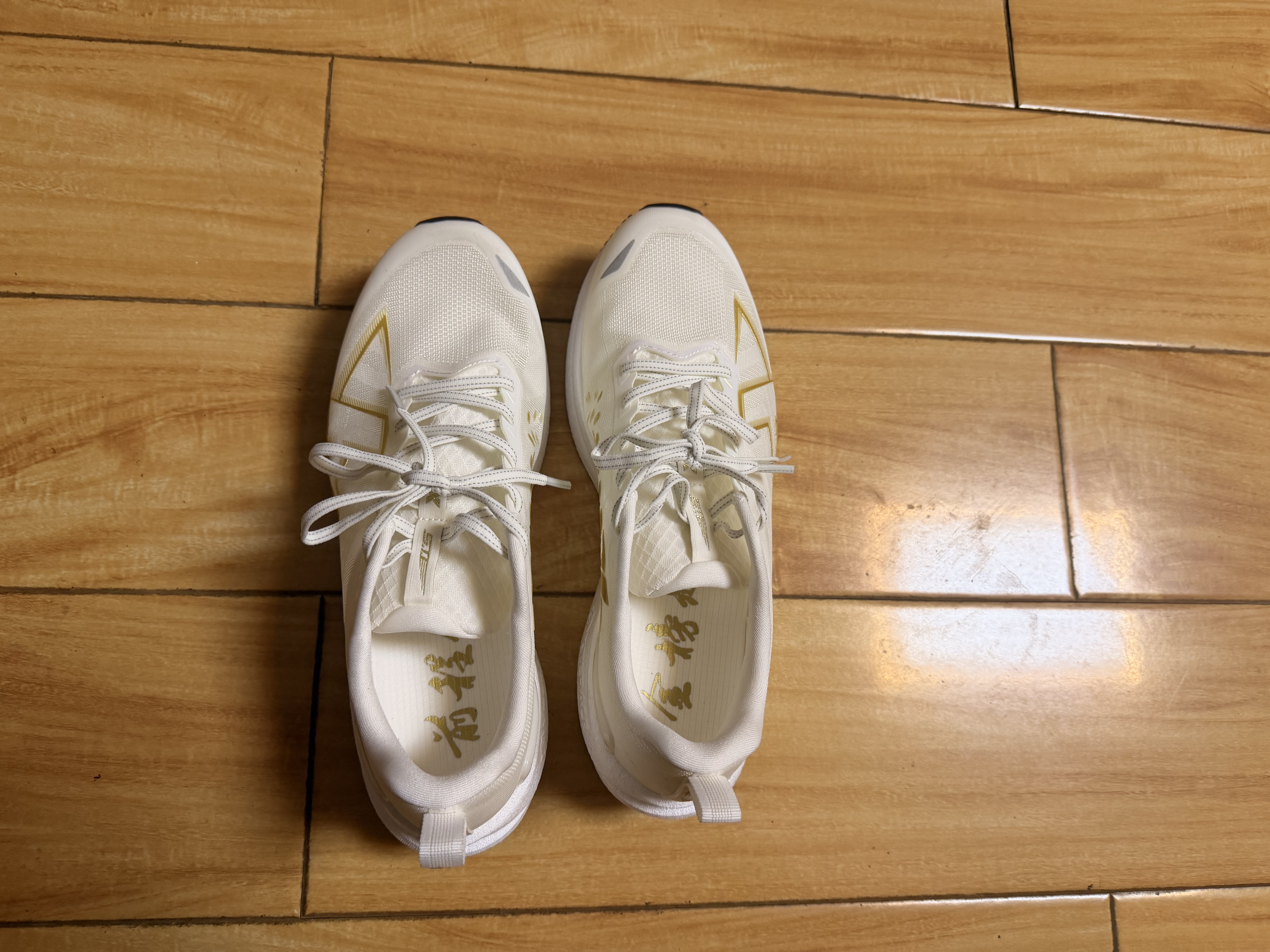 特步（XTEP）两千公里五代跑步鞋男减震回弹轻便透气秋季防泼运动鞋男训练跑鞋 帆白/流金【金榜题名】 42 脚长26.5cm( 新法码42.5) 实拍图