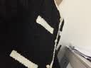 百图betu女装冬季新款短外套撞色边环保羊剪绒短外套女2311T73 黑色 S 实拍图