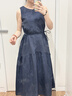 优衣库女装棉麻条纹层叠连衣裙/无袖裙子26春夏新款484787 69 藏青色 S 实拍图