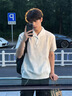 OEMG 老钱风麦穗纹假两件拼接短袖T恤男士夏季高级感宽松百搭潮流上衣 杏色 【高品质】 XL [建议110-130斤] 实拍图