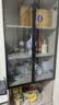 爱沐歌餐边柜靠墙一体客厅实木岩板收纳置物柜子储物柜厨房橱柜茶水边柜 卡其配灰色+玻璃门长60深35高200 生态板-岩板餐边柜 实拍图