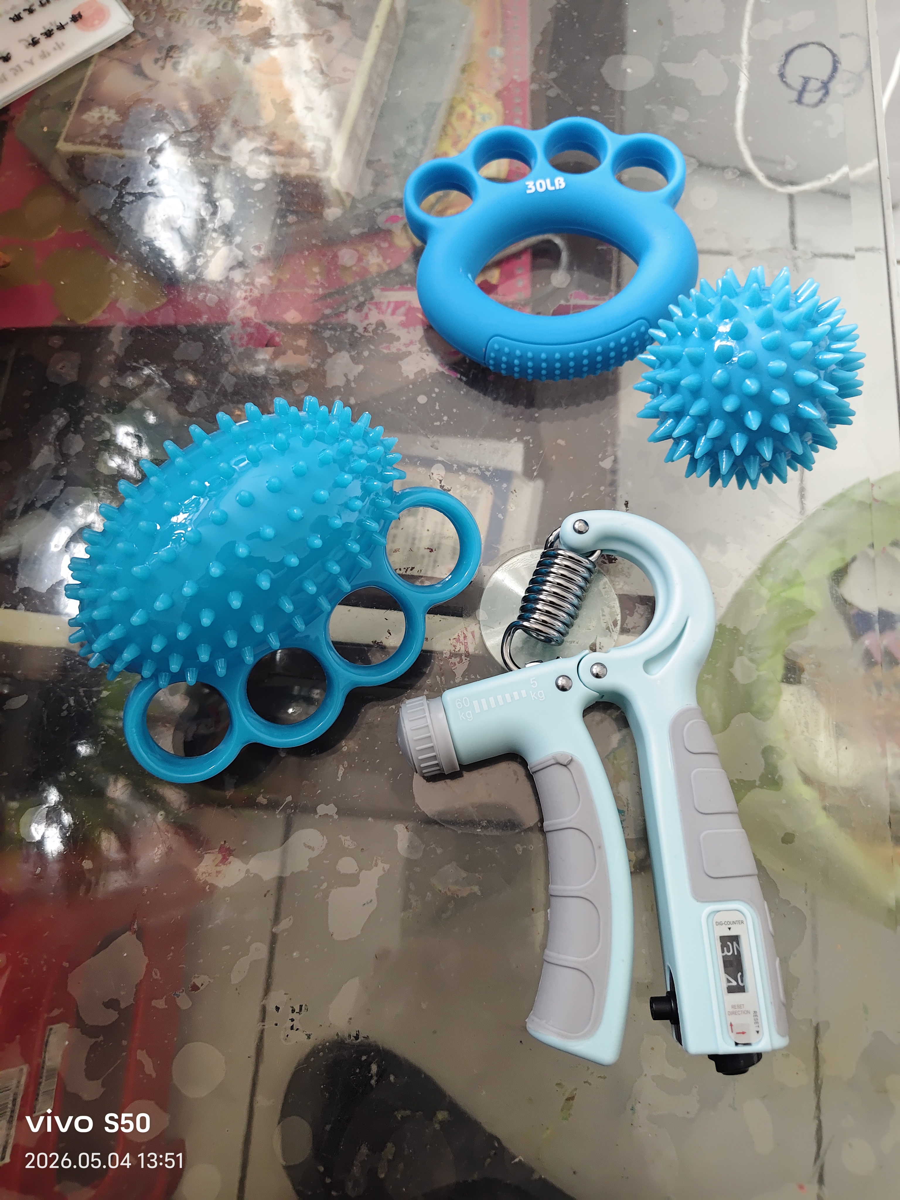 杜威克握力器球康复训练手指力量穴位按摩腕力灵活性手部锻炼器材4件套 实拍图