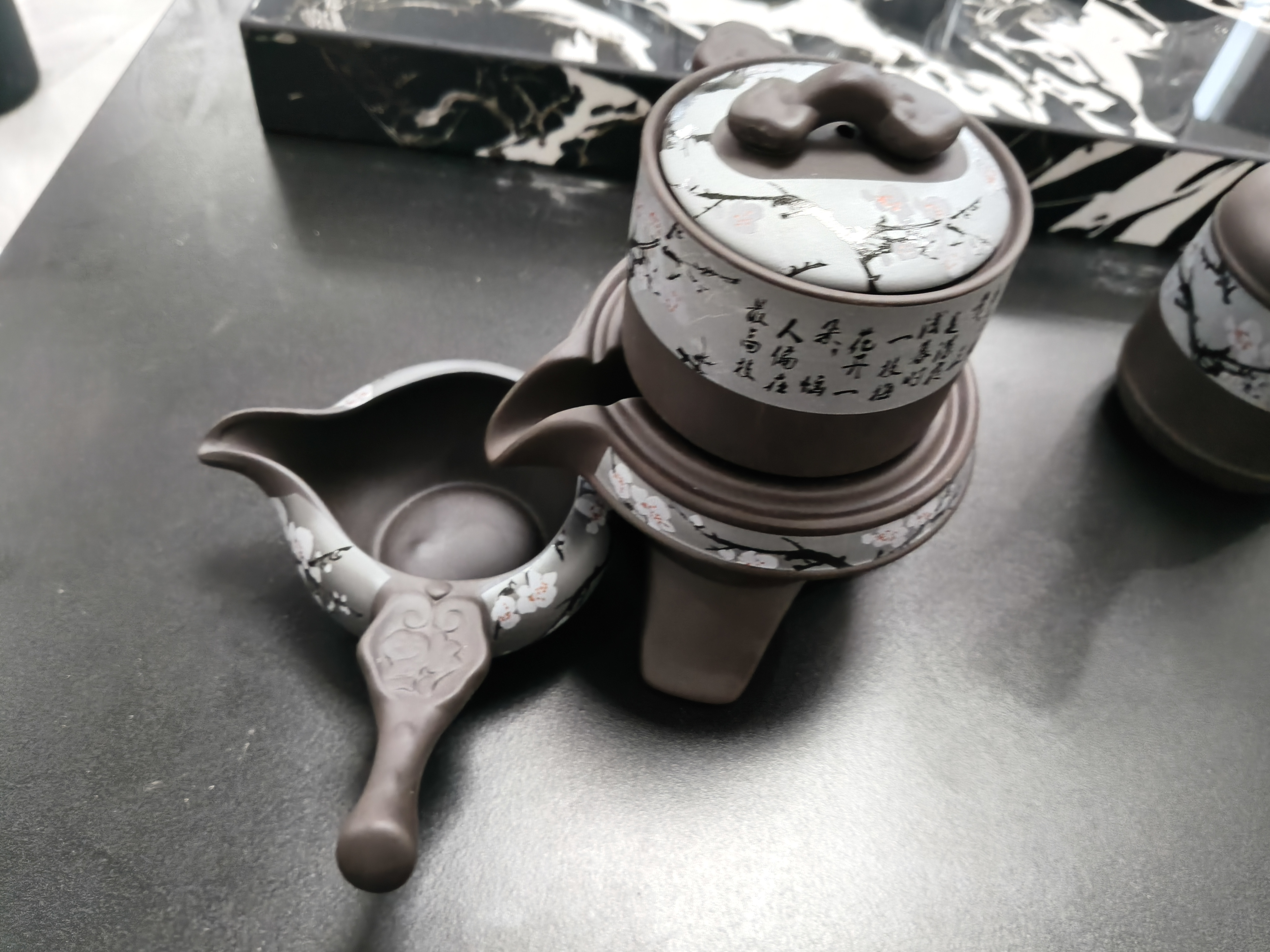 琦轩源紫砂自动茶具套装家用复古功夫茶具整套懒人泡茶神器茶杯茶盘 实拍图