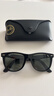 雷朋（RayBan）太阳镜男女款全框偏光墨镜开车眼镜骑行镜0RB2140F 901/58黑色框绿色镜片 尺寸54 实拍图