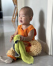 G.duck小黄鸭婴儿衣服爬行服夏季拖地装宝宝爬爬服儿童连体衣擦地板防脏 桔色无袖9分裤薄 夏 （送护肘） 90cm 90码（17斤-22斤） 实拍图