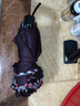 天堂伞 加大雨伞三折 晴雨两用商务伞经典格纹10骨大雨伞男女 暗紫红 实拍图