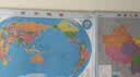 中国地图+世界地图 2026年行政区划交通图 加厚高清版 学生地理图挂图 办公室装饰客厅挂画 约1.1米*0.8米 中国地图+世界地图（带挂杆送钉子挂片） 实拍图