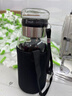【送杯套】大容量加厚玻璃杯子便携杯茶水分离带杯套泡茶水杯 透明 1000ml吨吨桶 1只装 实拍图