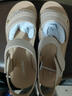 意尔康凉鞋女真皮软底魔术贴舒适坡跟中老年妈妈凉鞋 18061W 杏色 39 实拍图
