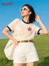 班尼路（Baleno）短袖T恤女2026年夏季新款撞色宽松纯棉休闲可爱舒适校园风上衣 实拍图