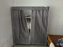 布衣柜家用简易衣柜20管加粗全钢架钢管衣柜出租屋双人收纳挂衣柜 1.4米雅典灰【合金钢接头】 实拍图