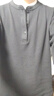 优衣库男装女装情侣华夫格亨利领套头衫长袖T恤479784 482766 482766/09黑色 L 实拍图