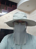 JEEP帽子男士夏季渔夫帽遮阳帽男户外登山帽钓鱼防晒帽太阳帽防紫外线 浅灰色两件套【帽子+面罩】 均码 【可旋钮调节帽围】 实拍图