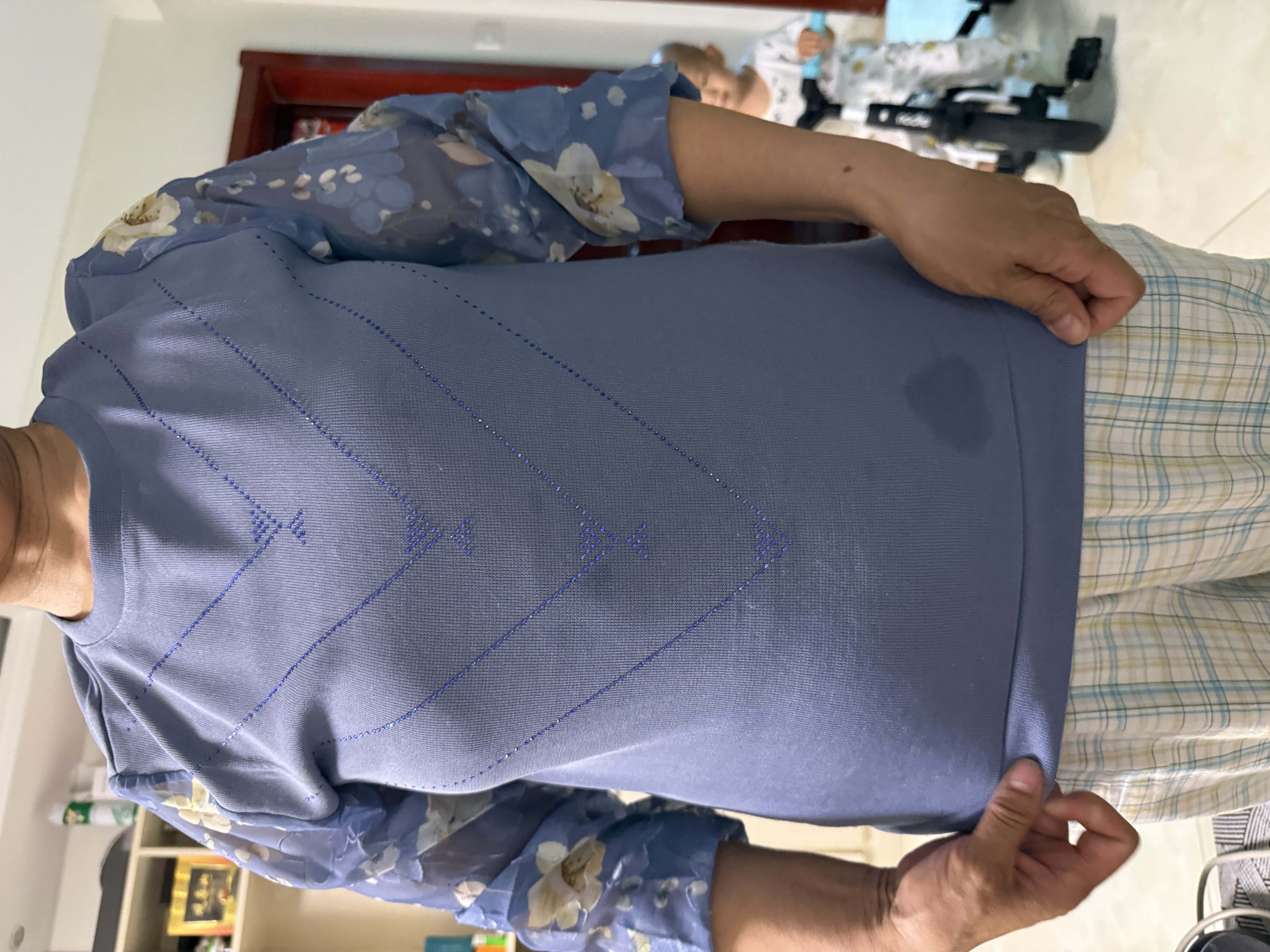 浅恋年轻妈妈装春秋薄款针织纱袖T恤中老年女装春季时尚洋气高档上衣 实拍图