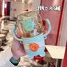 森森猫水杯儿童带吸管宝宝便携一岁小孩刻度杯子喝水瓶婴儿家用饮水杯 小宝橙+杯刷+3D贴 410ml 实拍图