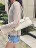 蔻一（Cnoles）语轩包包女士高级感腋下单肩手提法棍包2026最新款斜挎包 米白色-生日礼物送女友老婆 实拍图