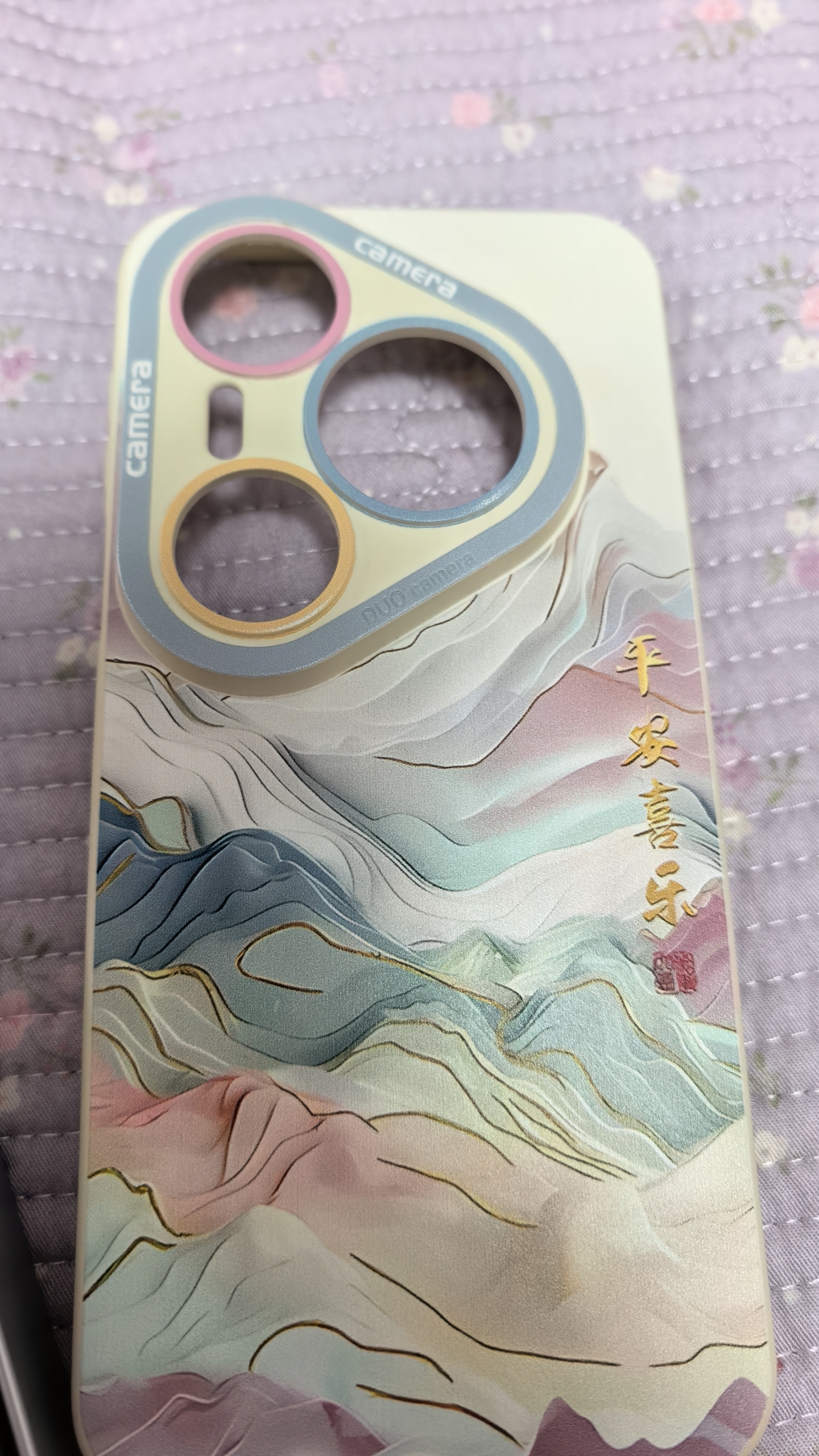 XP适用华为pura80pro手机壳镜头全包p80pro+防摔散热硅胶男女生高级带挂绳保护外壳-古董白国风山水 实拍图