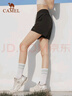 骆驼（CAMEL）运动短裤男2026春夏透气速干训练跑步健身短袖短裤女 J0S1U8125-2，黑色，女 S 实拍图