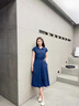 罗蒙（ROMON）女装衬衫连衣裙2025年新款收腰显瘦时尚名媛气质法式设计感小众裙 藏青色 M 100-110 实拍图