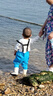 本诺赶海溯溪服玩水连体裤儿童下水裤雨靴一体沙水服涉水服幼儿园 晴空蓝【口袋款】（轻量舒适 防脏耐磨） 23 （鞋内长15.5cm） 实拍图