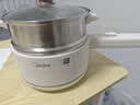 美的（Midea）电煮锅 小电锅 不锈钢0涂层电热锅 宿舍小锅多功能锅 1.6L学生寝室一体泡面小火锅XZC2017G 配蒸笼 实拍图