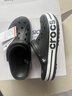 卡骆驰（CROCS）贝雅卡骆班洞洞鞋轻便耐磨一脚蹬休闲鞋女鞋时尚沙滩鞋|205089 黑色/白色-066 39 (240mm) 实拍图