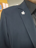 缪色（MiU Se）男士西服胸针新郎结婚领花韩版婚礼领针西装别针胸花简约徽章配饰 银色枫叶  A25-207 实拍图