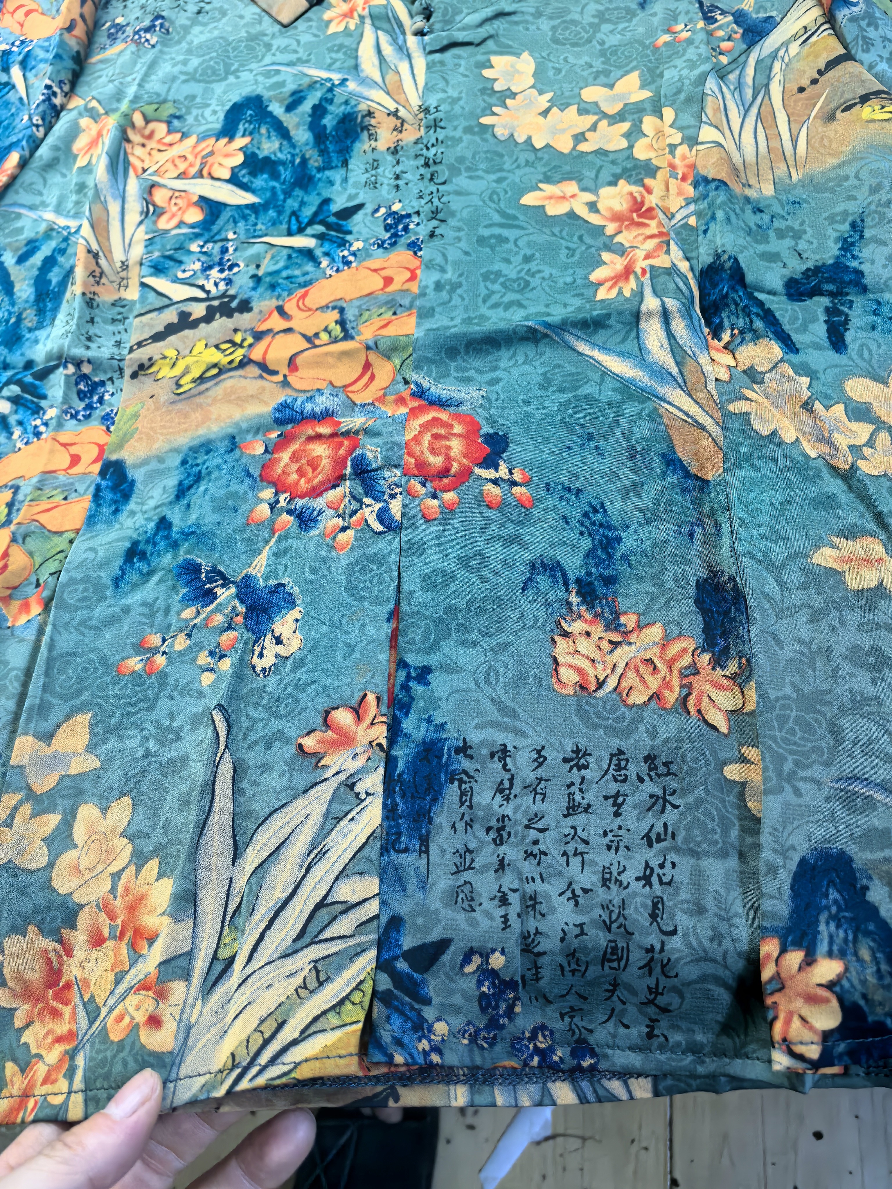梵花秀中老年女装洋气上衣新中式妈妈装套装时尚冰丝短袖小衫新款上衣 蓝色 单上衣 2XL 建议穿90-100斤 实拍图