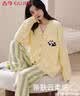 古今（GUJIN）【软绵半边绒】秋冬睡衣女家居服睡裤保暖加绒厚大码珊瑚绒套装XL 实拍图