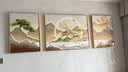 墨派（Mopai） 客厅装饰画现代简约沙发背景墙壁画三联画轻奢挂画免打孔 金鹿招财 中套(左右50x70+中100x70)晶瓷 实拍图