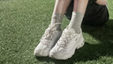 斯凯奇（Skechers）女鞋夏季小白鞋蕾丝休闲运动熊猫鞋黑色增高厚底老爹鞋 白色/WHT 38 尺码偏大，建议选小半码 实拍图