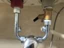 JY九牧王同款热水器专用混水阀门配件U型冷热水龙头开关阀通用 【套装A2】全铜加厚混水阀+红蓝防电墙 实拍图