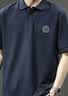 JEEP吉普短袖T恤男士夏季假两件Polo休闲衫宽松衣服男装 藏青色 2XL 实拍图