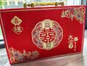 June bride加厚彩礼箱礼金箱结婚用品定亲订婚聘礼提亲彩礼盒红色钱箱6-12万 实拍图