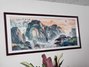 良木旭日东升山水画靠山图适合客厅东墙的挂画办公室挂画沙发背景墙画 A-旭日东升·紫气东来 120*40cm/高清微喷 雅致红木色直角实木框+油画布+有机玻璃 实拍图