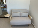 竹思乐沙发床可折叠两用单人多功能日式布艺懒人沙发午休午睡折叠床 边几款*1.2M乳胶米白棉麻 实拍图