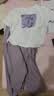 贝孩趣儿童女童t恤夏装套装时髦运动童装夏款女孩中大童夏衣服两件套潮 26515绣小猫短袖+裤子 160 码(建议身高150-160厘米) 实拍图