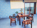 喵喵藤 碳化防腐木户外桌椅组合庭院花园实木喝茶桌椅室外阳台休闲桌椅 1方桌4椅（80*80方桌） 实拍图