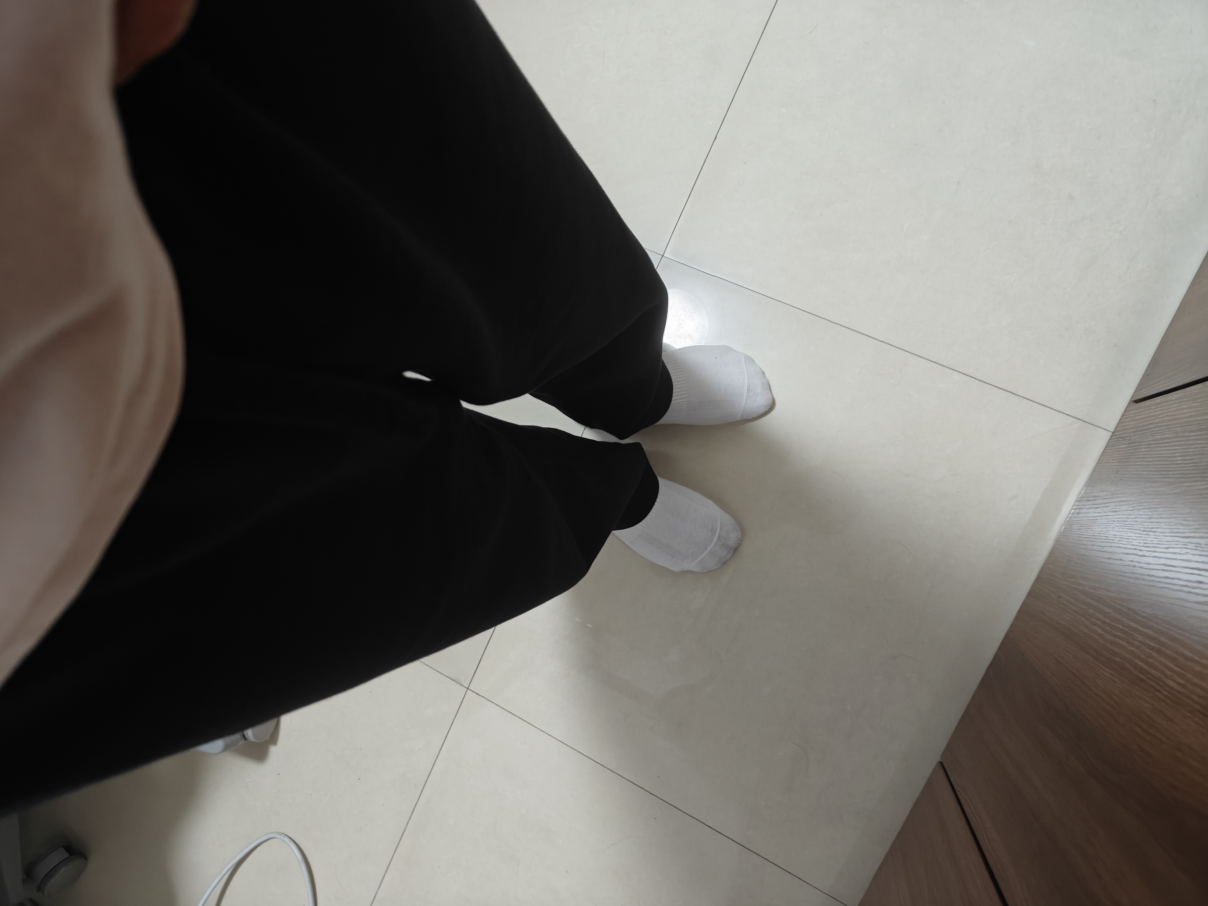 凡客诚品（VANCL）裤子男春秋宽松男裤重磅休闲裤男士垂感卫裤运动直筒裤 黑色 L 实拍图