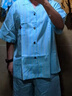 野兽派家居（tbh）明星同款 黑豹天丝棉家居服套装男女同款情侣睡衣短款水滴蓝L 实拍图