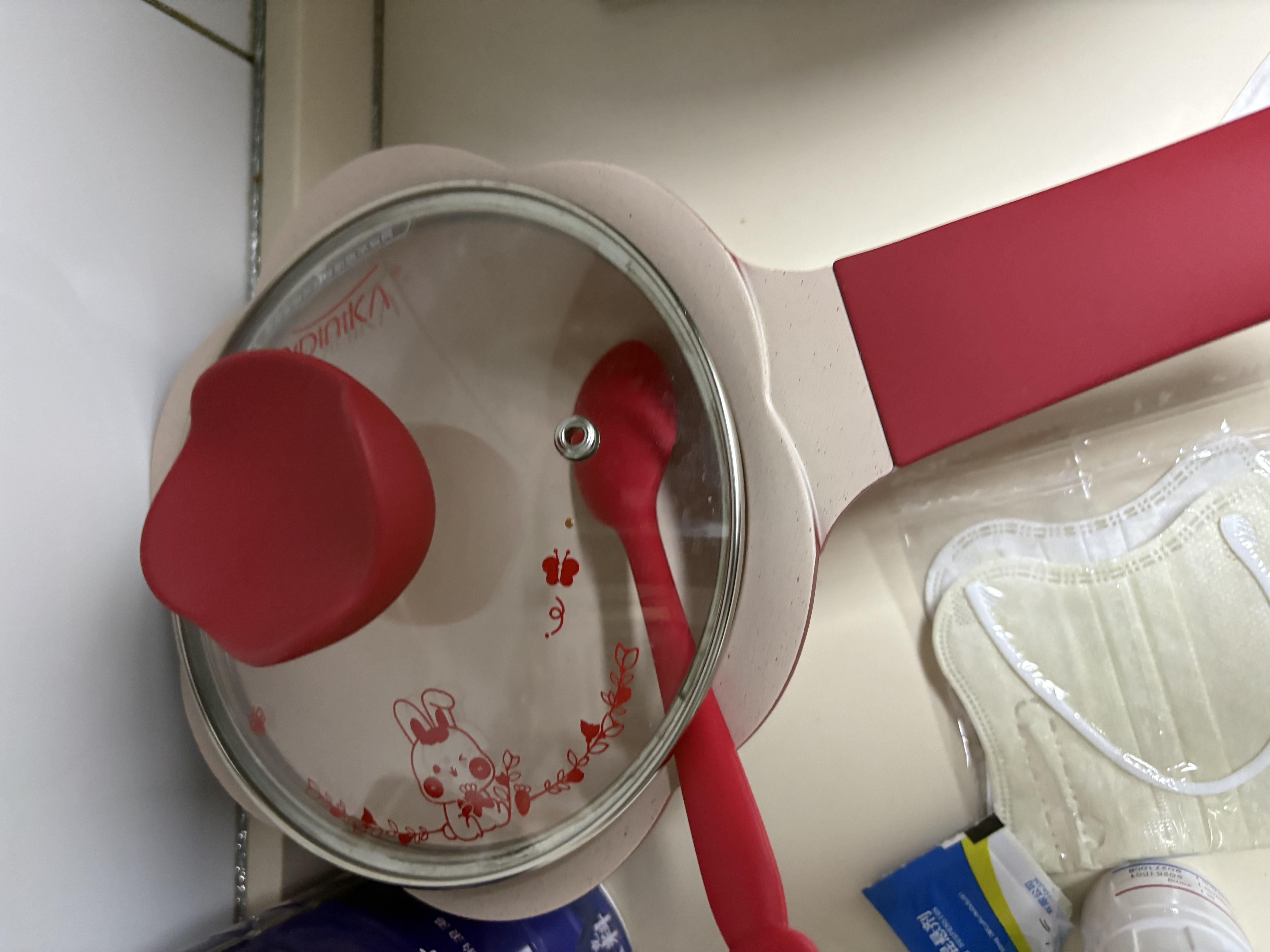 Didinika宝宝辅食锅奶锅婴儿16cm小锅平底汤锅麦饭石不粘锅煮泡面热牛奶锅 红花瓣套锅 16cm 实拍图