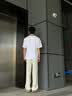 好布衣（HAOBUYI）亚麻裤子男春夏季复古棉麻直筒裤男薄款宽松休闲裤男阔腿长裤 米色 多人购买 XL 135-150斤 实拍图