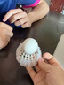 威克多（VICTOR）胜利羽毛球金黄5号1号3号鸭毛球耐打防风训练比赛用粉胜利12只装 77速-金黄1号 1筒 【12只/桶】 实拍图