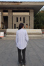 NEW OR MODE长袖衬衫男士宽松竖条纹休闲上衣外套潮牌cityboy港风日系衬衣男 浅蓝色 XL (建议135-155斤) 实拍图