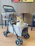 COOLECI宠物推车一键折叠宠物车中小型犬手推车可分离猫咪小推车狗狗用品 C2 奶茶色【低篮筐车架分离款】一键折叠 实拍图
