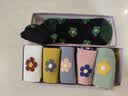 浪莎 浪莎袜子女士纯棉中筒韩版春夏季全棉短袜时尚ins潮四季女袜小花 实拍图
