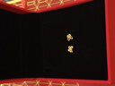 中国黄金（CHINA GOLD）黄金花丝蝴蝶耳钉女5G足金耳饰精致小巧情人节生日礼物送女友老婆 【今/次日达】蝴蝶耳钉【一对】约0.6g 实拍图