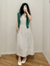 优衣库女装棉麻条纹层叠连衣裙/无袖裙子26春夏新款484787 01 乳白色 M 实拍图