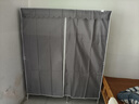 布衣柜家用简易衣柜20管加粗全钢架钢管衣柜出租屋双人收纳挂衣柜 1.4米雅典灰【合金钢接头】 实拍图